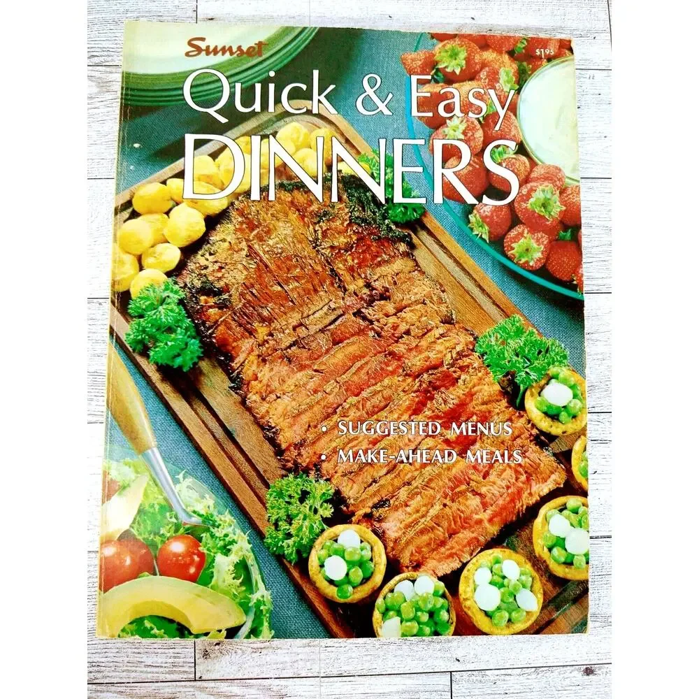 Sunset Quick &‎ Easy Dinners Cookbook - Paperback - Vtg 1966 1st Ed 1st Print